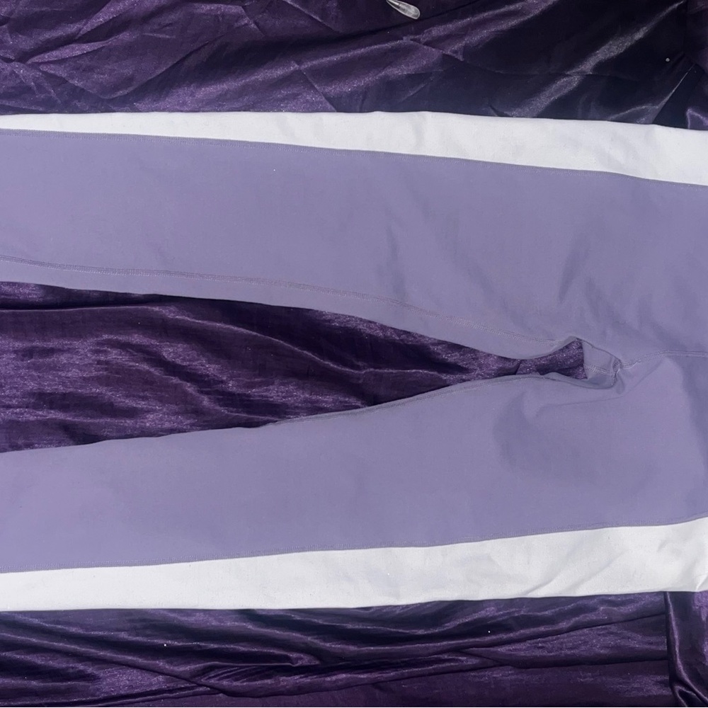 Fabletics Colorblock Purple White Ankle Leggings Women’s L